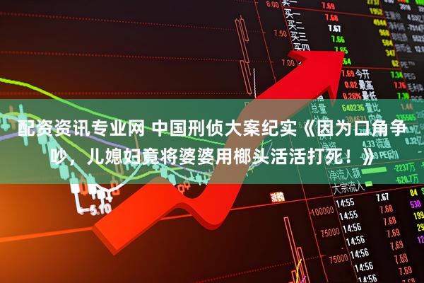 配资资讯专业网 中国刑侦大案纪实《因为口角争吵，儿媳妇竟将婆婆用榔头活活打死！》